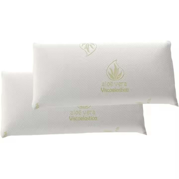 COSHANO 2 Almohadas de Viaje Viscoelástica 45x25 Cm Aloe Vera Lavable Copa Viscoelástica - 1