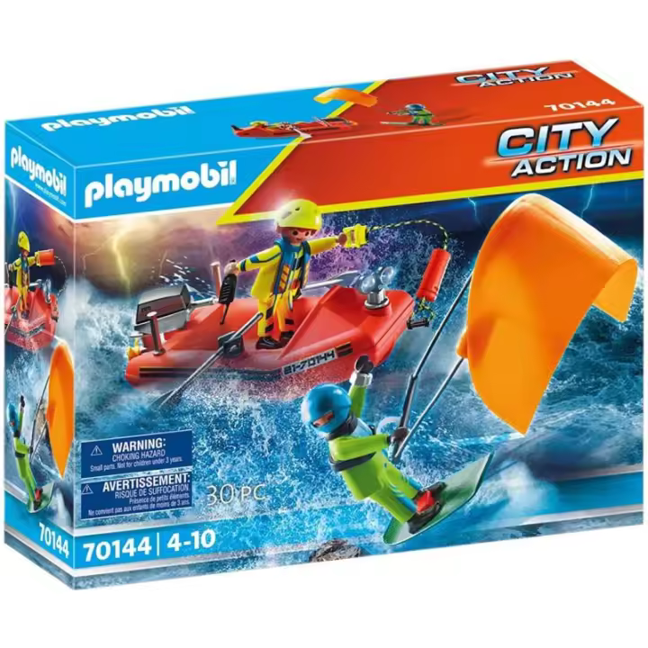 Playmobil rescate maritimo : rescate de kitsurfer con bote - 1