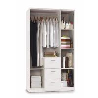 Meimon Armario 3puertas+3caj. Materiales: · Barra de colgar aluminio extraíble. · Bisagras metálicas para las puertas. · Guías correderas metálicas para los cajones (no extraíbles). · Tiradores ABS pintado en gris aluminio (5uds) - details 2