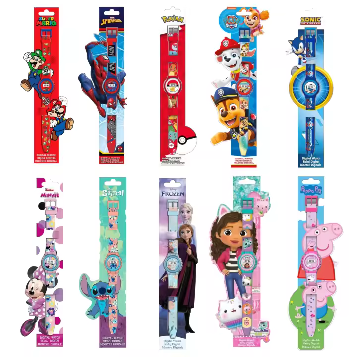 Reloj Digital Pulsera para Niño y Niña - Relojes de Spiderman, Pokemon, Barbie, Mickey Mouse y muchos más - 1