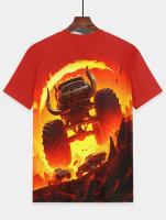 Camiseta Para Niño Con Estampado De Camión De Monstruo Ropa Infantil De Verano Microfibra Estilo Inglés T-Shirts Para Niños - details 3