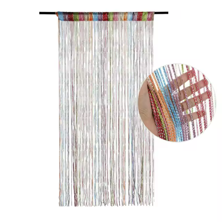 Cortina De Cadena De Perlas 1x2m Cortina De Puerta Con Borlas Divisor De Habitación Decoración De Casa Y Boda Material Plástico Estilo Romano - 1