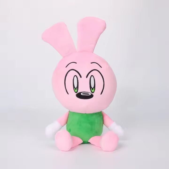 Muñeco De Peluche Riggy Conejo Azul Y Rosa Para Niños Juguete De Confort Cartoon Juego Suave Relleno De Algodón PP Anime Conejo De Peluche - 1