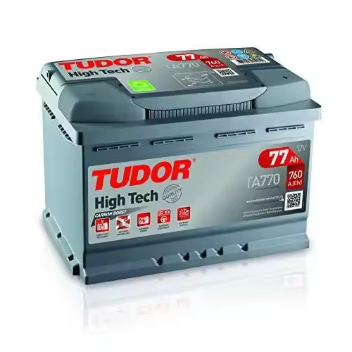 Tudor plomo calcio TA770 Batería de coche Tudor 77Ah 760A, Gama High Tech, para Automóvil de turismo - 1