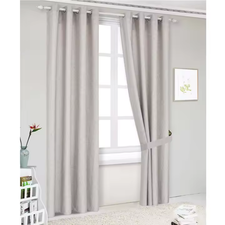 FARFALLAROSSA®  Cortinas Opacas Dormitorio 1 Piezas 140x260 CM Blackout Curtains con Ojales Cortinas Grises Opacas Cortinas para Habitacion Salon/Comedor - 1