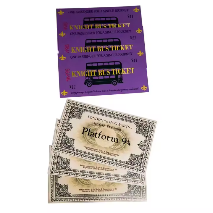 Pack de 3 Tickets de Tren  3 Ticket Bus noctámbulo Escuela de Magia Hogwarts - 1
