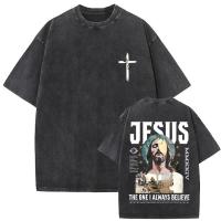 Camiseta Oversize Vintage Lavada De Jesus Perdonenles Padre Para Hombres Y Mujeres Estilo Gótico Rock Camisetas Tops De Calle - details 21