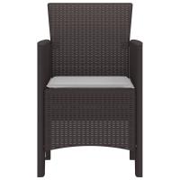 Silla de Jardín vidaXL Set de 2 Marrón Ratán Estándar Duradero - details 4