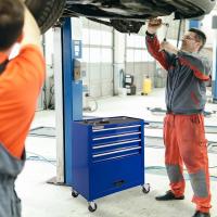 AREBOS Carro de Taller Carro de Herramientas 4 Cajones + Compartimento Grande Azul - details 15
