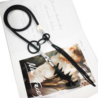 Collar Largo De Moda Bohemia Para Mujer Con Diseño De Borla Joyería Sencilla Y Gótica Accesorios Para Fiesta Correa Elástica De Silicona Color Negro - details 4