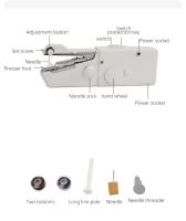 Mini Máquina De Coser Portátil Eléctrica Para Manualidades Y Reparaciones En Ropa Kit De Accesorios Incluido Para Tejidos - details 3