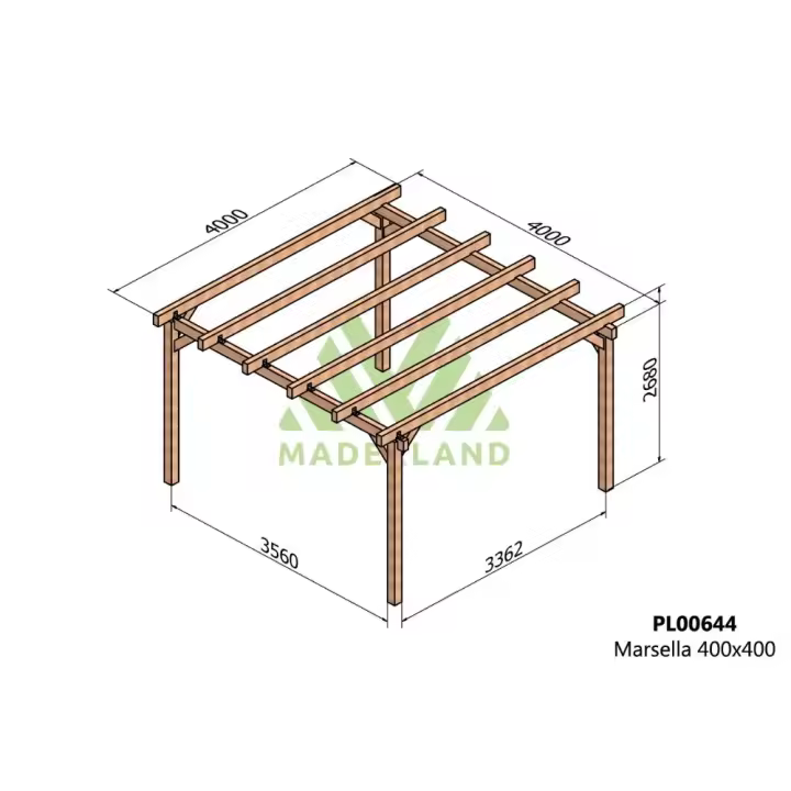 Cochera y Pérgola de Madera Laminada Lugo (Maderland) - 1