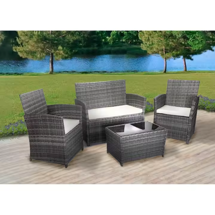 Conjunto Sofa + 2 Sillones + Mesa de Ratan PE. Muebles de Jardin y Terraza     Saldos y Stocks - 1