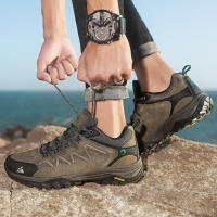 Zapatos De Senderismo Para Hombres HIKEUP De Cuero Suela De Goma Antideslizante Transpirables Malla Superior Tamaño 40-45 Color Negro Verde Caqui Gris - details 23