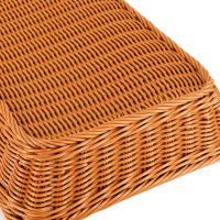 Cesta De Almacenamiento De Rattan Tejida a Mano Rectangular Tenedor De Paja Para Picnic Cesta De Pan Comida Fruta Pasteles Plato Caja De Sundries Organizador De Cocina - details 5