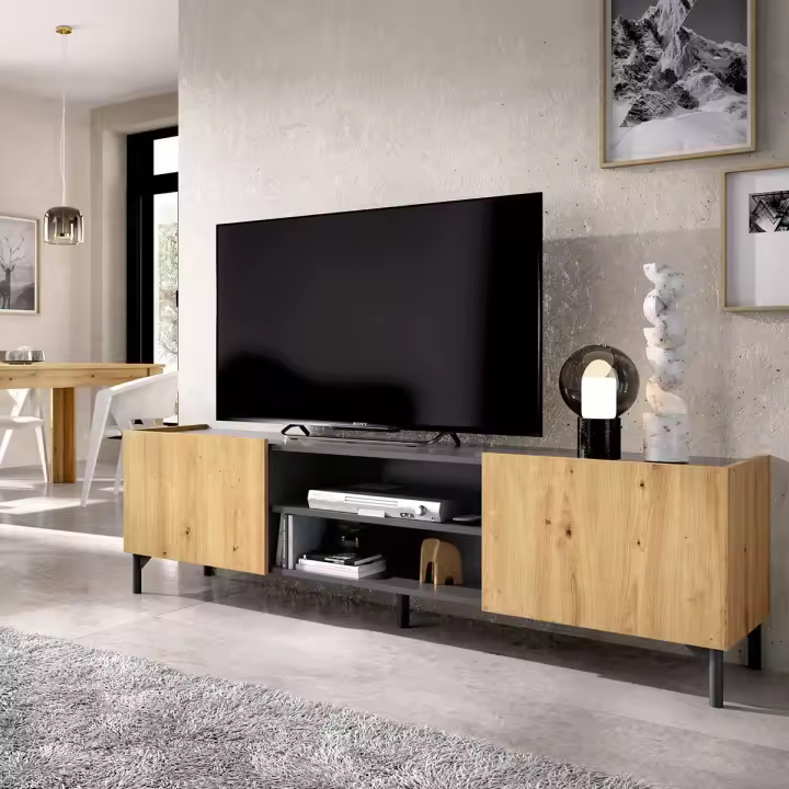 Dekit Mueble Bajo de TV Astral Grafito/nordic con Gran Capacidad de Almacenamiento - 1