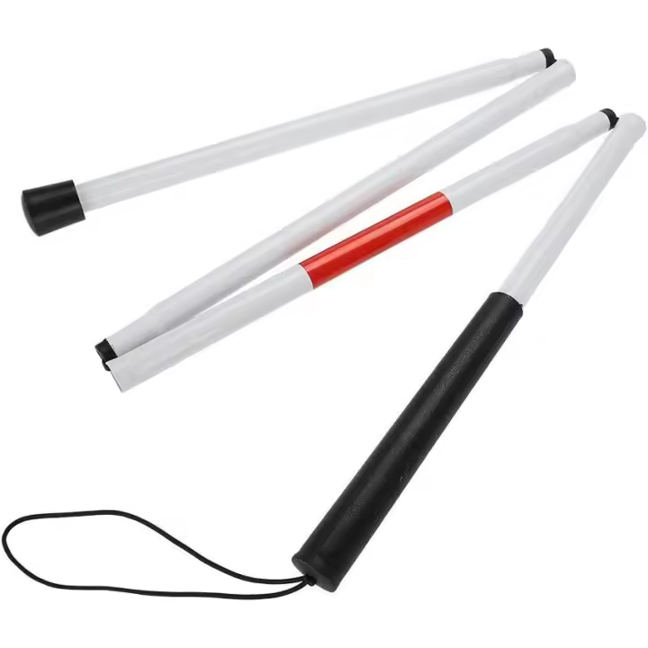 Bastón Ciego Plegable - Bastón Largo Blanco para Caminar - 1