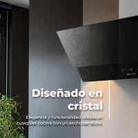 EVVO Campana Extractora CE47 90 cm Ancho Decorativa, Potencia 800 m³/h,Táctil y Gestual, Filtros de aluminio y Carbón - details 1
