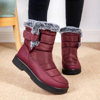 Botas De Invierno Para Mujer Talla Grande 44 Impermeables Con Peluche Grueso Botines De Nieve Con Correa De Ganchillo Y Plataforma Antideslizante - details 2