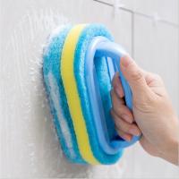 Cepillo Multifuncional Azul Para Cocina Y Baño Con Mango De Plástico Cepillo De Esponja Para Lavar El Baño Y Fregadero Ecológico - details 1