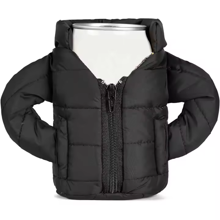 Beer Cooler Beverage Jacket Drink Coolies,Insulated Can Cooler Jacket for 12oz Cans,Beer Gifts for Men Women Beer Lovers (Black) - 1