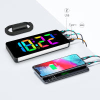 Reloj De Alarma Digital Con Luz Ambiental RGB Y Cargador USB Reloj Electrónico Dimmable Para Mesa/Muro Mostrador De Tiempo Semanal - details 7