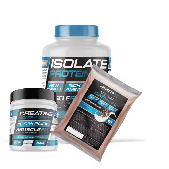 PACK MUSCLEFIT ISOLATE 2kg + Creatina 300g + Harina de Avena 1kg + (regalo)│MUSCLEVIP│Mas musculos - 1