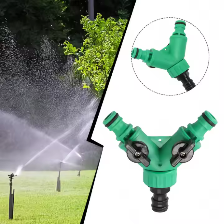 Conector De Rama De Jardín 2 En 1 Adaptador De Tubo De Agua Válvula Tridimensional De Plástico Con Interruptor Divisor De Camión - 1