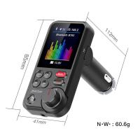 Transmisor Bluetooth para Coche, Micrófono DE ALTO Volumen, Cargador de cigarrillos with Bluetooth para Coche, Pantalla a color de 1,8 pulgadas, Carga QC3.0, reproductor de Música with Agudos y graves. - details 0