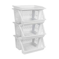 Cofan Verdulero con 3 Cestas | En Color Blanco | Medida: 62 x 39 x 32 cm - details 1