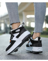 Zapatos De Patinaje Para Niños 2024 Nuevos Primavera Otoño Doble Rueda Deportivos Respirables Talla True Fit Material Superior Cuero - details 24