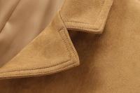 Chaqueta De Cuero Seda Vintage Para Mujer ZBZA Marrón Cuello Redondo Manga Larga Con Bolsillos Cierre Simple Estilo Casual Otoño Invierno - details 19