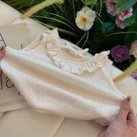 Conjunto De Ropa Para Bebé Niña Bear Leader Verano Sin Mangas Con Encaje Y Bow Flower Print Shorts Estilo Casual Material Algodón Y Poliéster - details 5