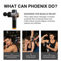 Masajeador Eléctrico De Fascia Phoenix A2 Para Relajación Muscular Con Pantalla LCD Tissue De Masaje Profundo Para Cuerpo Y Cuello - details 4