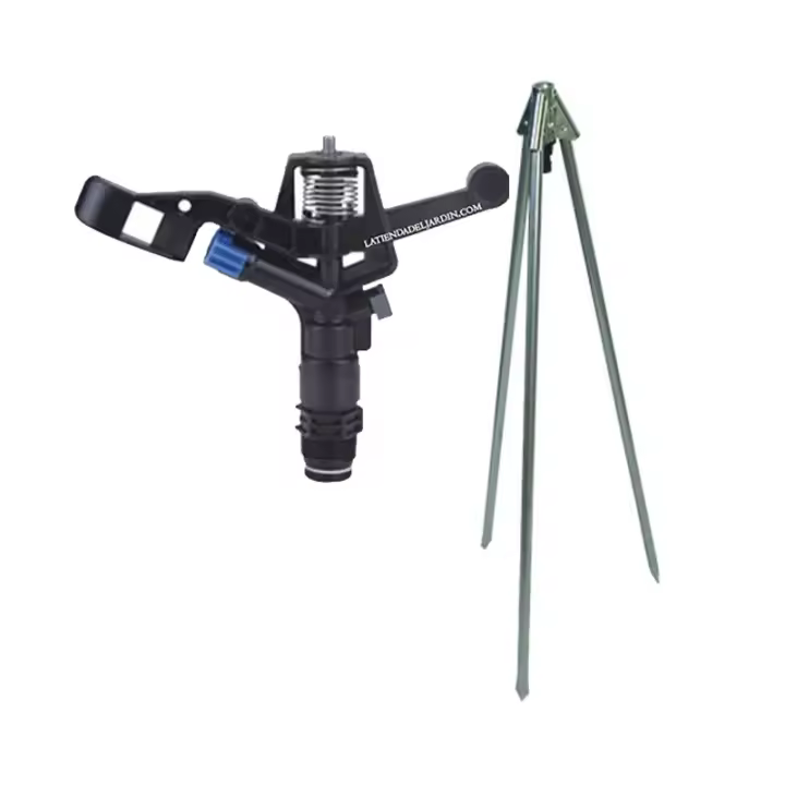 Suinga Pack Aspersor Agrícola 13-18m con Rosca Macho 3/4 y Soporte Trípode de Metal - 1