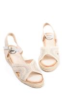 Lyla Wang alpargatas cuñas bajas de esparto mujer diseño crochet con plataforma - details 12