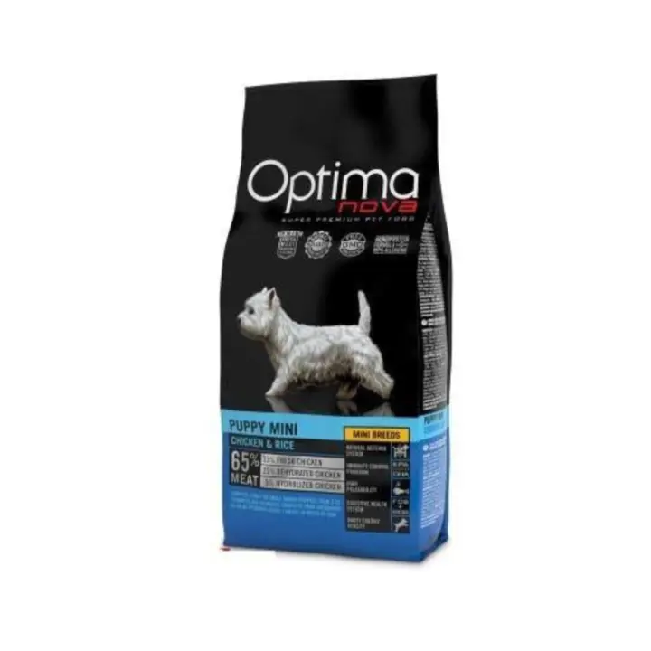 OPTIMA NOVA PUPPY MINI PARA PERROS. Pienso premium de pollo y arroz para perros cachorros de razas mini y/o pequeñas (a partir de los 2 meses de vida) - 1
