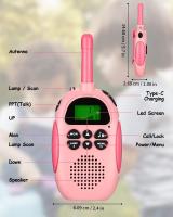 Paquete de 2 Walkie Talkies para niños, Pantalla LCD de 22Canales - details 3