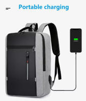 Mochila Negocios Impermeable Para Hombres Con USB Capacidad Grande Para Portátil De 15.6 Pulgadas Bolsa De Escuela Para Hombres - details 1