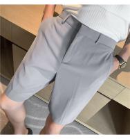 Shorts De Verano Para Hombre Blancos Y Delgados Estilo Coreano Moda Negocios Trabajo Ropa Casual De Cintura Media Talla Regular - details 13