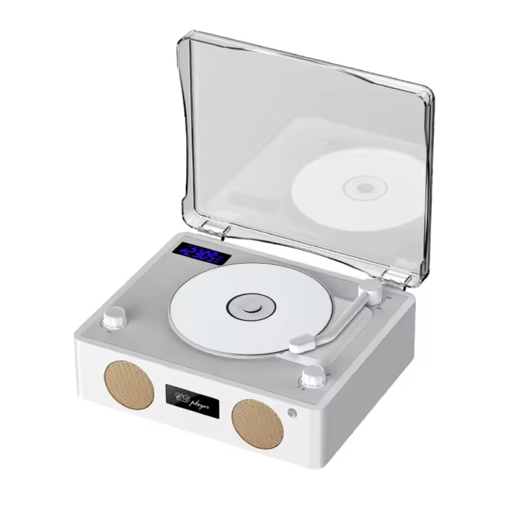 Reproductor De CD Multifuncional Retro Con Altavoz Bluetooth Inalámbrico Y Radio FM Luz De Ambiente Colorida Con Control Remoto Para Hogar - 1