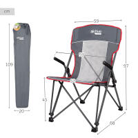 Silla plegable de camping plegable Antivuelco Aktive con reposabrazos, medidas 59x68x97cm, estable y portátil - details 3
