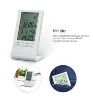 Mini Termómetro Digital Higrómetro Medidor De Temperatura Y Humedad Con Reloj Estación Climática Para Interior Pantalla De Mostrador De Valores Máximos Y Mínimos - details 3