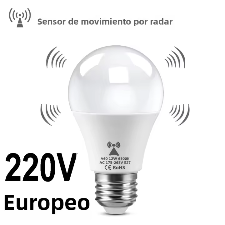 Lámpara Nocturna LED Sensor De Radar E27 12W 220V 110V Para Dormitorio Escaleras Pasillo Iluminación De Cocina Luz Nocturna - 1