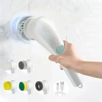 Cepillo De Limpieza 4 En 1 Para Baño Y Toilette Multifuncional Eco-amigable Plástico Verde Y Blanco Cepillo De Ventanas - details 2