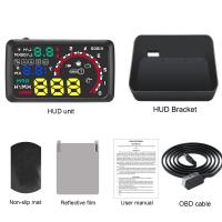 Proyector De Pantalla De Visión Aumentada W02 Head up Display OBD HUD Sistema Inteligente De Coche Medidor De Velocidad Inteligente Consumo De Combustible Y Voltaje - details 8
