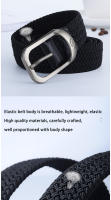 Cinturón Casual Para Hombres Y Mujeres Cinturón Elástico Tejido Para Deporte Al Aire Libre Escalada Trabajo Jeans Traje Pantalones Unisex Ancho 3.3cm - details 3