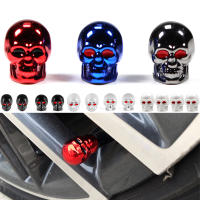 AUTCOAT 4Pcs/set Tapones De Válvula De Neumáticos Estilo Calavera Universal Para Coche Moto Bicicleta Material Plástico + Cobre Antióxido - details 0