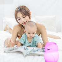 Búho Noche de Luz LED Sensor Táctile de Control Remoto 9 Colores Temporizador Regulable Recargable de Silicona Lámpara de Noche para Los Niños Of The Baby Gift - details 12