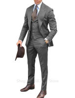 Traje De Boda Negro Para Hombre 3 Piezas Talla Justa Con Chaleco Y Pantalones Estilo Formales Para Novio Y Best Man - details 3
